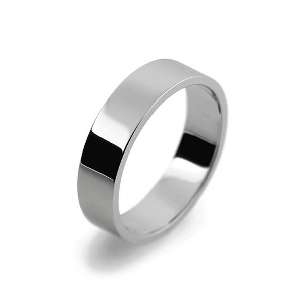 Ladies 5mm Platinum 950 Flat shape Light Weight Wedding Ring