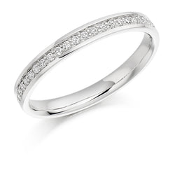 Ladies Platinum 950 Half Set Round Brilliant 0.17ct Diamond 2.5mm Eternity Ring