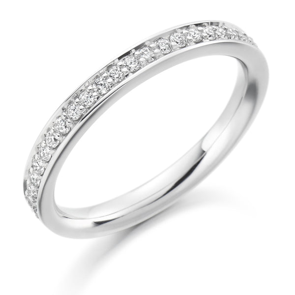 Ladies 18ct White Gold Half Set Round Brilliant 0.25ct Diamond 2.5mm Eternity Ring