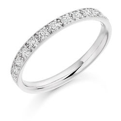 Ladies 18ct White Gold Half Set Round Brilliant 0.40ct Diamond 2.5mm Eternity Ring