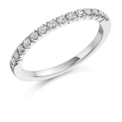 Ladies Platinum 950 Half Set Round Brilliant 0.23ct Diamond 1.8mm Eternity Ring