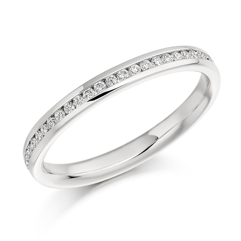 Ladies Platinum 950 Half Set Round Brilliant 0.15ct Diamond 2.5mm Eternity Ring