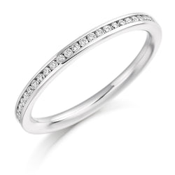 Ladies Platinum 950 Half Set Round Brilliant 0.20ct Diamond 2mm Eternity Ring