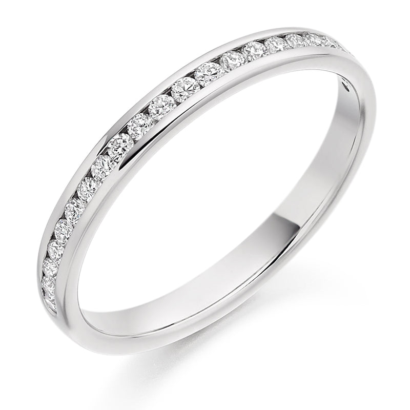 Ladies Platinum 950 Half Set Round Brilliant 0.25ct Diamond 2.5mm Eternity Ring