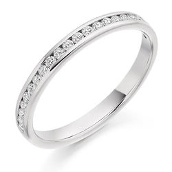 Ladies 18ct White Gold Half Set Round Brilliant 0.25ct Diamond 2.5mm Eternity Ring