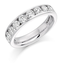 Ladies 9ct White Gold Half Set Round Brilliant 1.50ct Diamond 5mm Wedding Ring