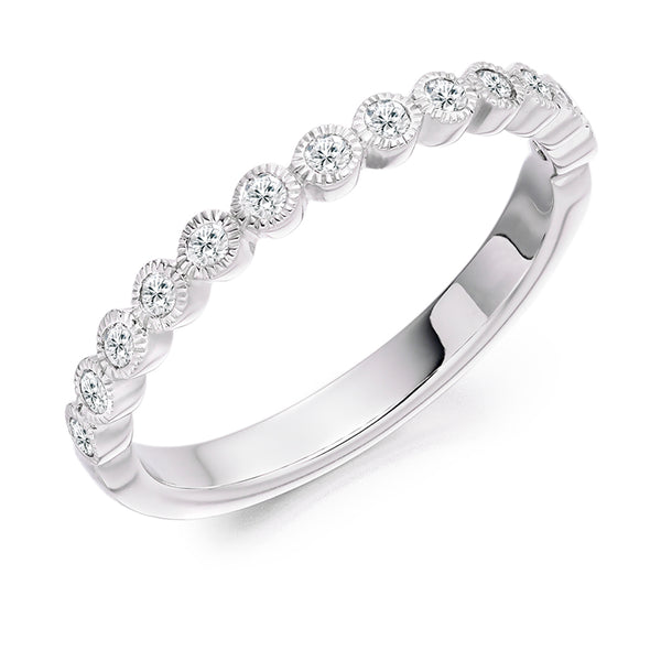 Ladies Platinum 950 Half Set Round Brilliant 0.25ct Diamond 2.5mm Eternity Ring