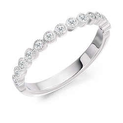 Ladies 9ct White Gold Half Set Round Brilliant 0.25ct Diamond 2.5mm Eternity Ring