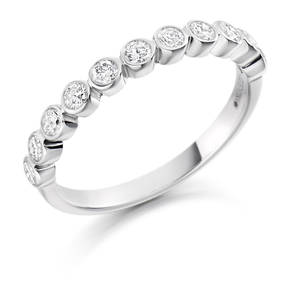 Ladies Platinum 950 Half Set Round Brilliant 0.50ct Diamond 2.5mm Eternity Ring