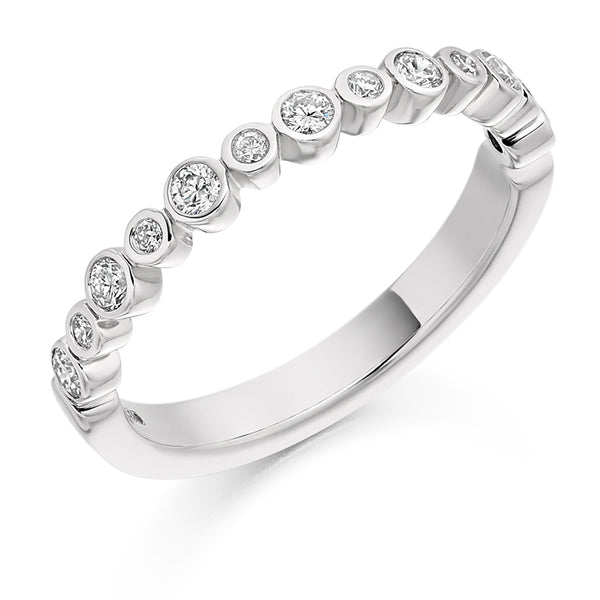 Ladies Platinum 950 Half Set Round Brilliant 0.30ct Diamond 3mm Eternity Ring