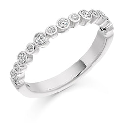 Ladies 9ct White Gold Half Set Round Brilliant 0.30ct Diamond 3mm Eternity Ring