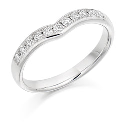 Ladies Platinum 950 Half Set Round Brilliant 0.30ct Diamond 3mm Eternity Ring