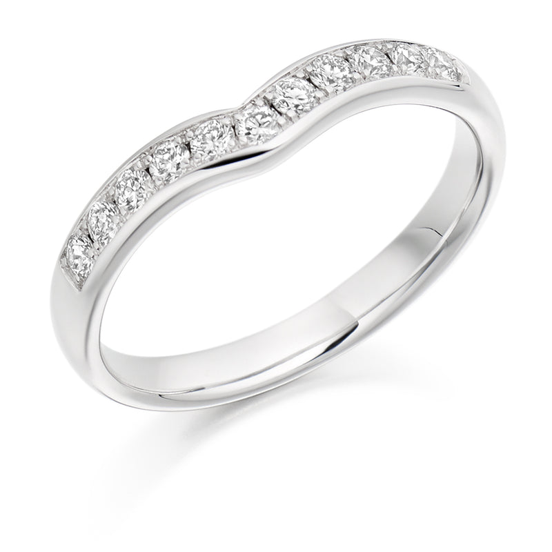 Ladies Platinum 950 Half Set Round Brilliant 0.30ct Diamond 3mm Eternity Ring