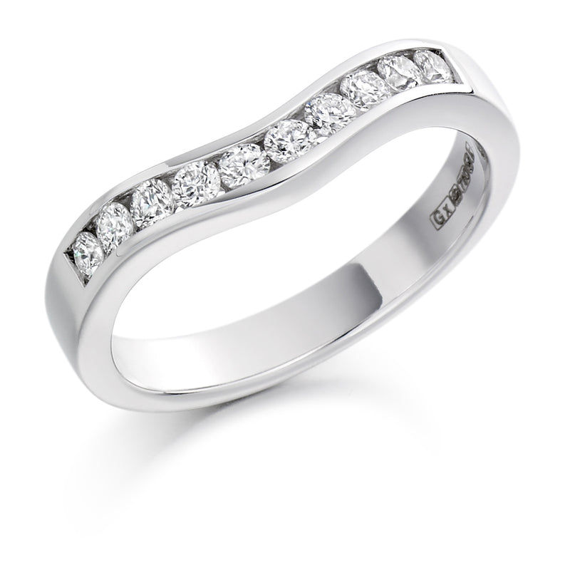 Ladies 9ct White Gold Half Set Round Brilliant 0.33ct Diamond 3.5mm Eternity Ring