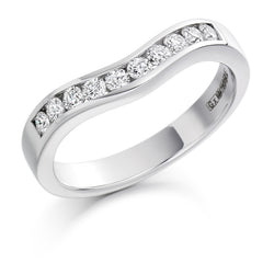 Ladies 18ct White Gold Half Set Round Brilliant 0.33ct Diamond 3.5mm Wedding Ring