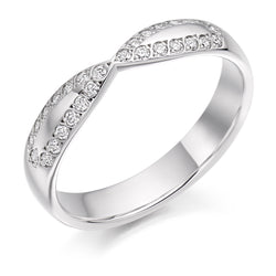 Ladies 9ct White Gold Half Set Round Brilliant 0.25ct Diamond 4mm Eternity Ring