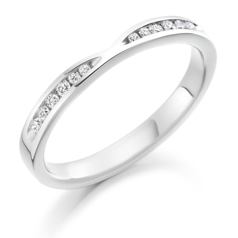 Ladies 9ct White Gold Half Set Round Brilliant 0.9ct Diamond 2.5mm Eternity Ring