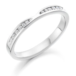 Ladies 9ct White Gold Half Set Round Brilliant 0.9ct Diamond 2.5mm Wedding Ring