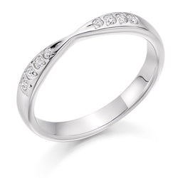 Ladies Platinum 950 Half Set Round Brilliant 0.15ct Diamond 3mm Eternity Ring