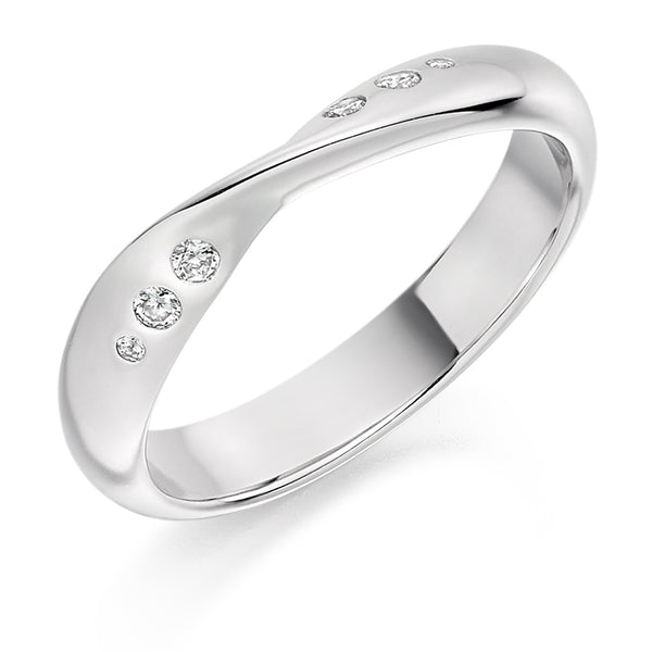 Ladies Platinum 950 Half Set Round Brilliant 0.09ct Diamond 3.5mm Eternity Ring