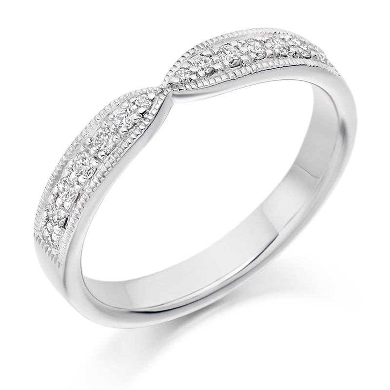 Ladies Platinum 950 Half Set Round Brilliant 0.20ct Diamond 3.5mm Eternity Ring