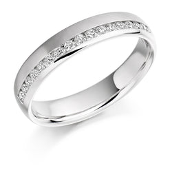 Ladies 9ct White Gold Half Set Round Brilliant 0.26ct Diamond 4mm Eternity Ring