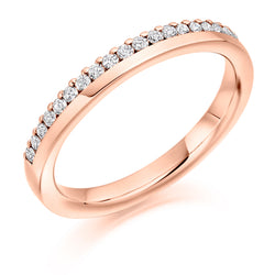 Ladies 18ct Rose Gold Half Set Round Brilliant 0.22ct Diamond 2.7mm Eternity Ring