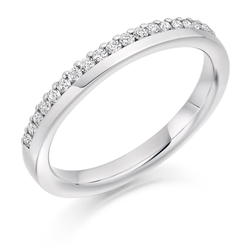 Ladies 18ct White Gold Half Set Round Brilliant 0.22ct Diamond 2.7mm Eternity Ring