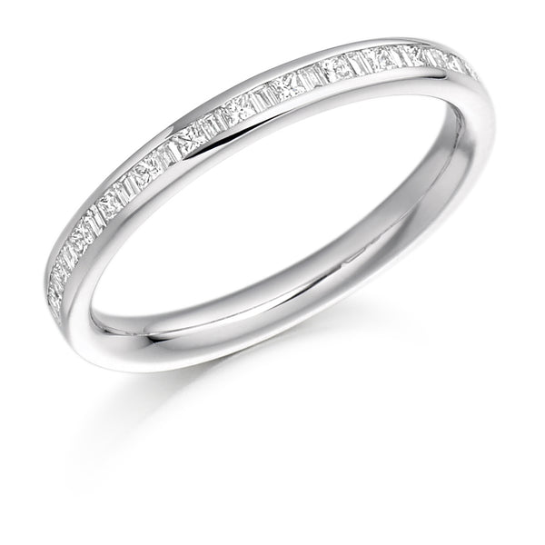 Ladies 9ct White Gold Half Set Mixed 0.30ct Diamond 2.5mm Eternity Ring