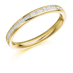 Ladies 18ct Yellow Gold Half Set Mixed 0.30ct Diamond 2.5mm Wedding Ring
