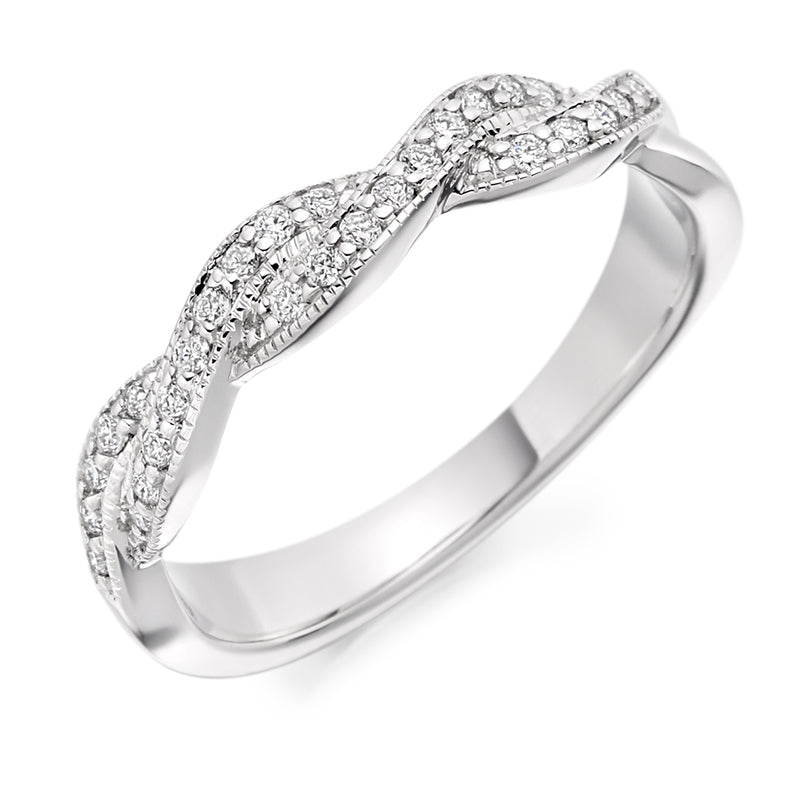 Ladies Platinum 950 Half Set Round Brilliant 0.22ct Diamond 4mm Eternity Ring