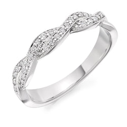 Ladies 18ct White Gold Half Set Round Brilliant 0.22ct Diamond 4mm Eternity Ring