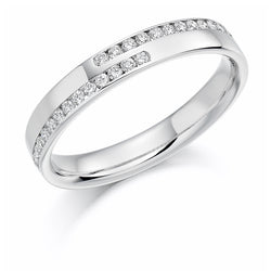 Ladies 9ct White Gold Half Set Round Brilliant 0.25ct Diamond 3.5mm Eternity Ring