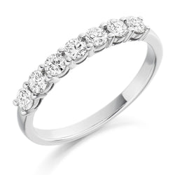 Ladies 9ct White Gold Half Set Round Brilliant 0.50ct Diamond 2.5mm Wedding Ring