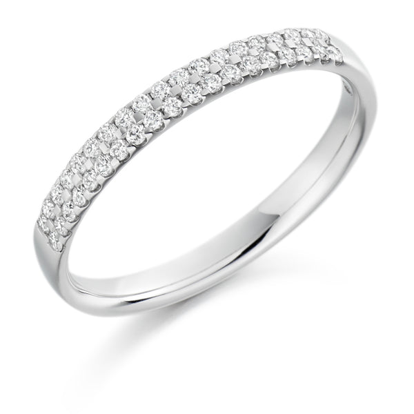 Ladies Platinum 950 Half Set Round Brilliant 0.25ct Diamond 2.5mm Eternity Ring