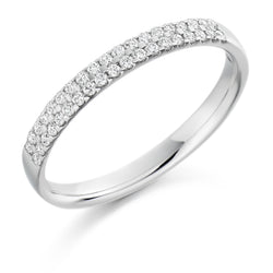 Ladies 18ct White Gold Half Set Round Brilliant 0.25ct Diamond 2.5mm Eternity Ring