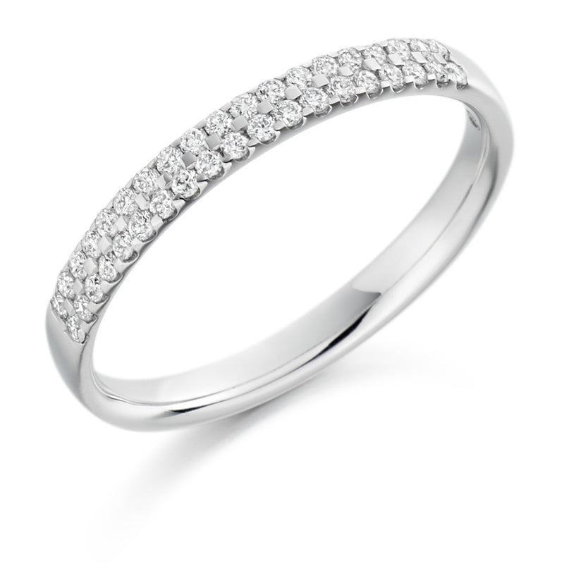 Ladies 18ct White Gold Half Set Round Brilliant 0.25ct Diamond 2.5mm Eternity Ring