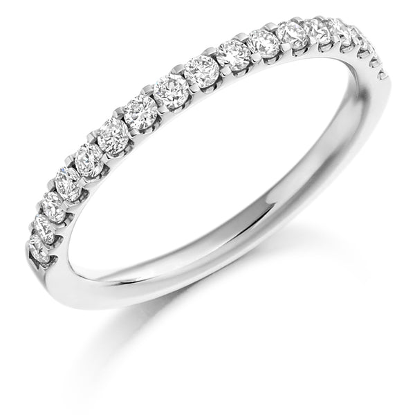 Ladies Platinum 950 Half Set Round Brilliant 0.33ct Diamond 2mm Eternity Ring