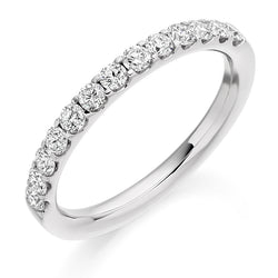 Ladies Platinum 950 Half Set Round Brilliant 0.50ct Diamond 2.5mm Eternity Ring