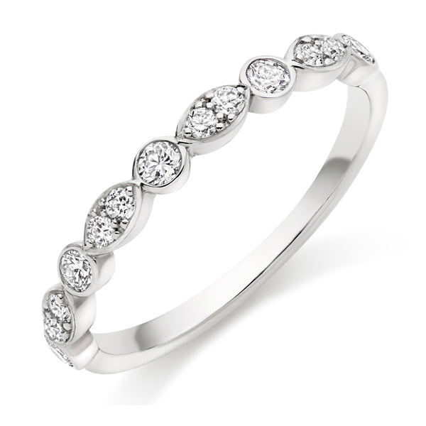 Ladies Platinum 950 Half Set Round Brilliant 0.35ct Diamond 2.5mm Eternity Ring