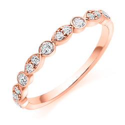 Ladies 9ct Rose Gold Half Set Round Brilliant 0.35ct Diamond 2.5mm Eternity Ring