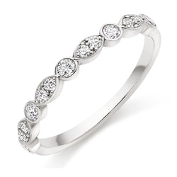 Ladies 9ct White Gold Half Set Round Brilliant 0.35ct Diamond 2.5mm Eternity Ring