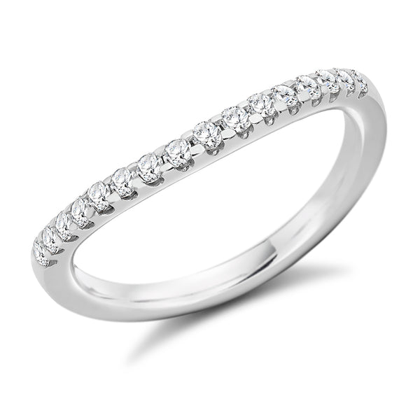 Ladies Platinum 950 Half Set Round Brilliant 0.30ct Diamond 2mm Eternity Ring