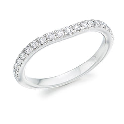 Ladies Platinum 950 Half Set Round Brilliant 0.35ct Diamond 2mm Eternity Ring