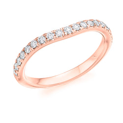 Ladies 9ct Rose Gold Half Set Round Brilliant 0.35ct Diamond 2mm Eternity Ring