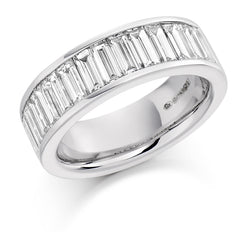 Ladies Platinum 950 Half Set Baguette 2.00ct Diamond 6.5mm Eternity Ring