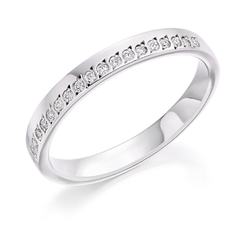 Ladies Platinum 950 Half Set Round Brilliant 0.15ct Diamond 2.5mm Eternity Ring