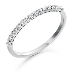 Ladies Platinum 950 Half Set Round Brilliant 0.25ct Diamond 1.5mm Eternity Ring