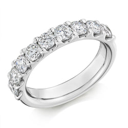 Ladies 18ct White Gold Half Set Round Brilliant 1.50ct Diamond 4.5mm Eternity Ring