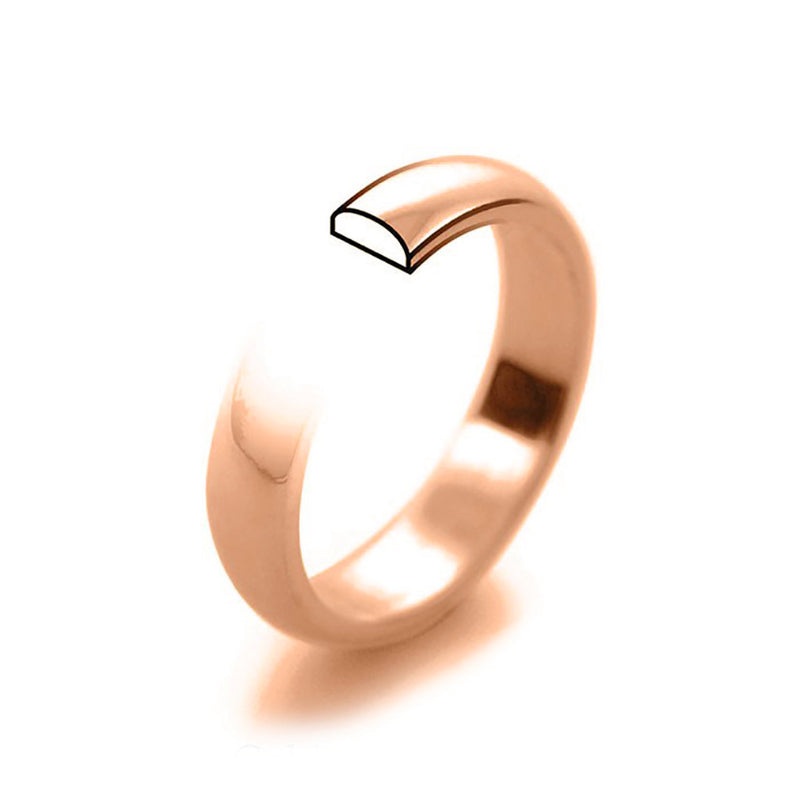 18ct Rose Gold D Shape Cutout